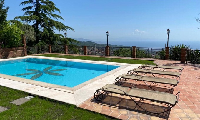 Zafferana Etnea Villa | Villa 'Carlotta' with Sea View, Wi-Fi and Air Conditioning