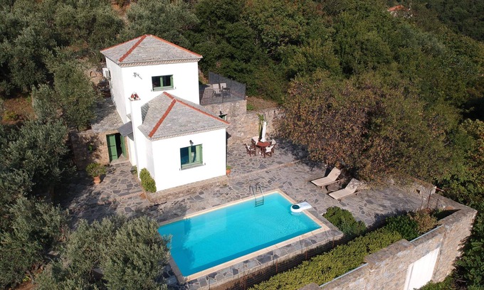 Skopelos Villa | Villa Erato-Panoramic view-private swimming pool