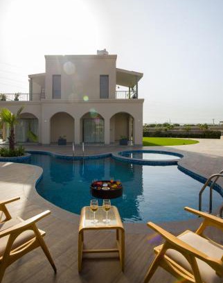 Amer Villa | Villa Fiorita Stunning Mediterranean-Style 3 BHK Villa With Outdoor Pool, Bar & Hill Views