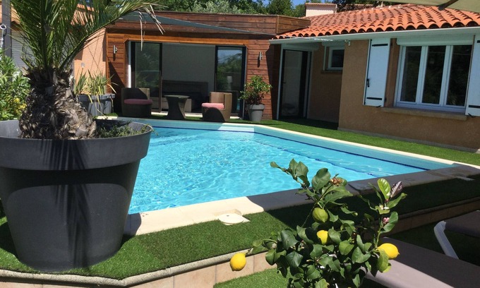 Saint-Privat-de-Champclos House | villa with private heated pool between ceze and ardeche