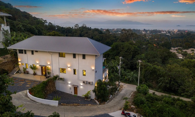 Bophut Hills Villa | Villa Jasmine Bophut sea view and view of Samui Elephant Haven