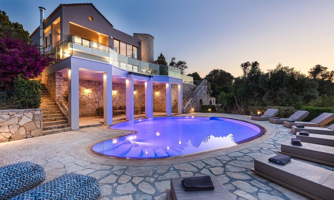 Xiro Chorio Villa | Villa Lime Panoramic sea views with 2 pools Close to Rethymno