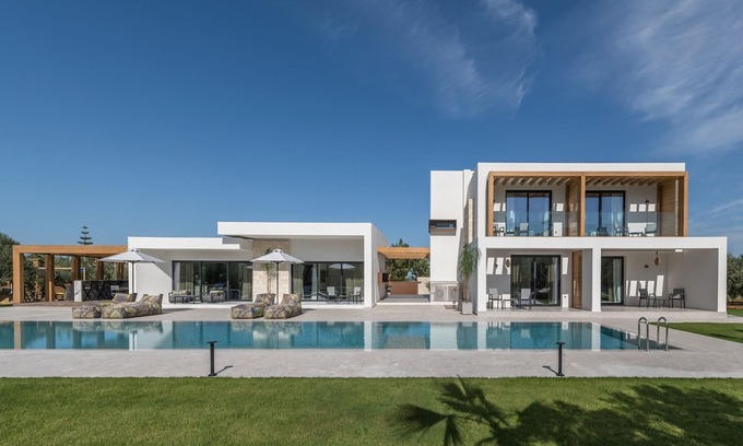 Kato Gouves Villa | Villa Olive sun, heated pool, privacy, luxury, ideal for big groups