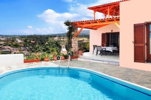 Agia Triada Villa | Villa Sunset with stunning sea view, kids area and hammocks on roof terrace