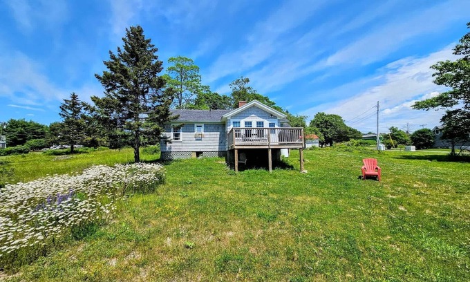 Prospect Harbor House | Waterfall Sea Cottage Family,fire pit, waterfront, sleeps 4