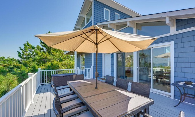 West Hampton Dunes House | Westhampton Beach Home with Deck and Ocean Views!