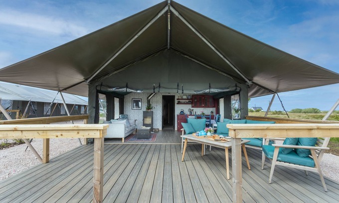 Inverin Cabin | Wild Atlantic Way Connemara luxury safari-tent glamping with outdoor hot bath.