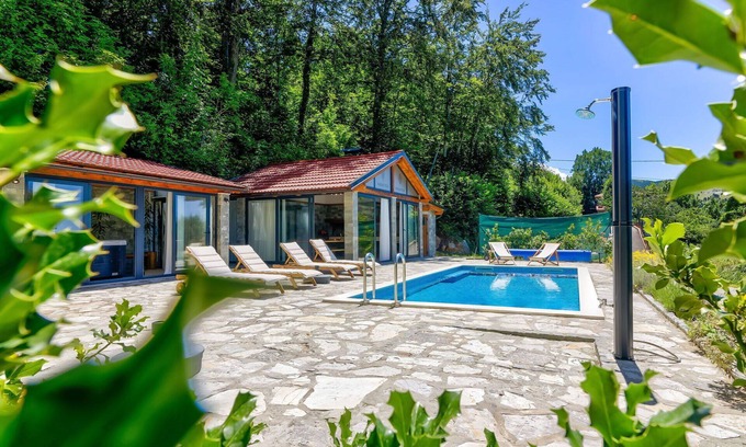 Senj House | Wonderful private villa for 12 guests with hot tub, WIFI, A/C, private pool, TV and terrace