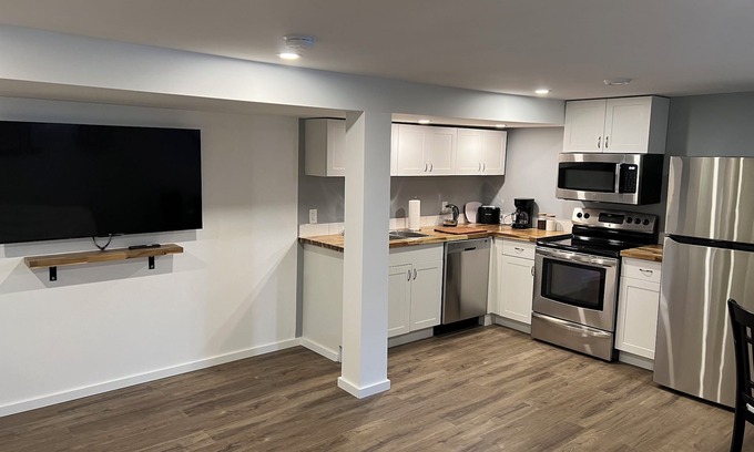 Trail Apartment | Your private suite awaits.Half a block from Gryro park. Quite safe area!