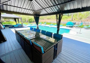 Modern home with a private Heated pool and jacuzzi