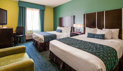 Standard Room, 2 Queen Beds, Non Smoking, Refrigerator & Microwave