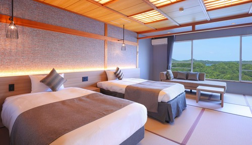 Superior Japanese-Style Bed with 12 Tatami Mats (Sea side) - Indoor Bath - No-Smoking