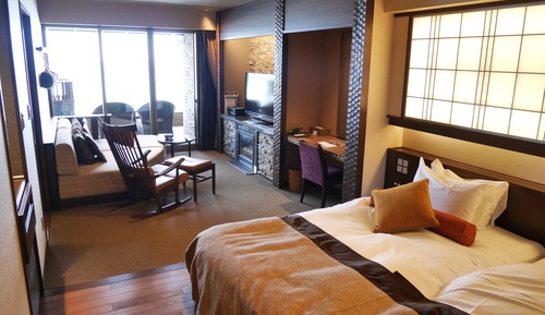 Okhotsk club suite with a private onsen on the terrace