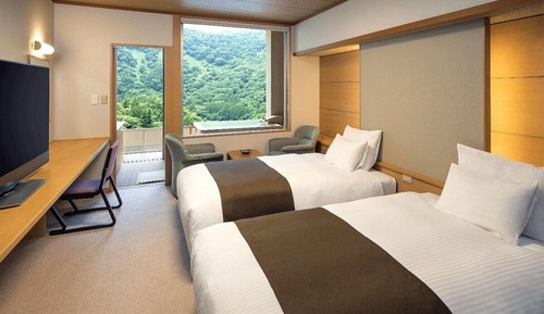[Annex] Twin Room with Open-air Bath, Valley View, Type C, Non Smoking