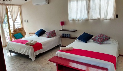 Junior Quadruple Room, 2 Queen Beds, Balcony