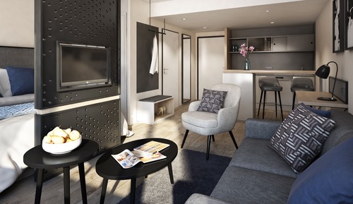 Comfort Apartment, 1 King Bed, Non Smoking, City View