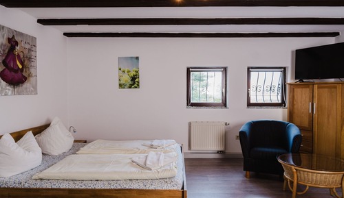 Double Room, 1 Queen Bed, Kitchen, Courtyard View