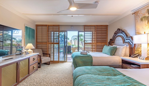 Standard Room, 2 Queen Beds, Partial Ocean View
