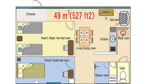 Standard Condo, 2 Bedrooms, Non Smoking, Kitchenette (1st Floor, For 1 - 5 People)  - no terrace