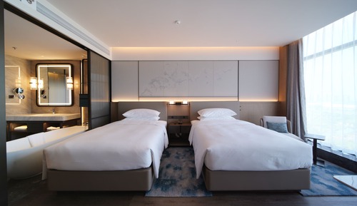 Club Room, 2 Double Beds, City View