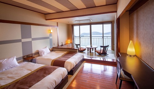 Ocean view DX Japanese-Western style room with tenku kaiseki, Non-smoking