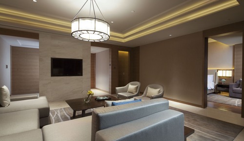 1 King 1 Bedroom Premier Club Suite Living Area Lake View