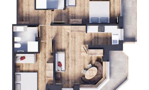 Two-Bedroom Deluxe Apartment with Garden View