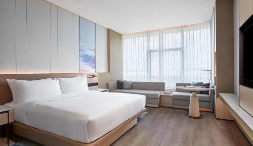Deluxe Guest room, 1 King, Sofa bed, City view