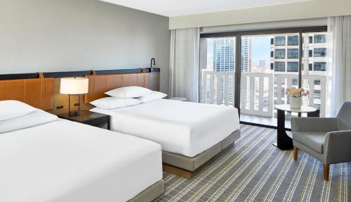 Queen Room with Two Queen Beds with Balcony and City View