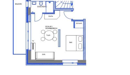 Studio with Balcony