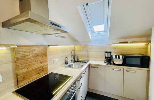 Leonberg Apartment | Studio with balcony and a sofa