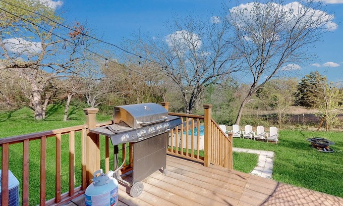 McKinney House | Hot tub, dog-friendly home with large yard, hot tub, grill, smart TV, W/D, & AC
