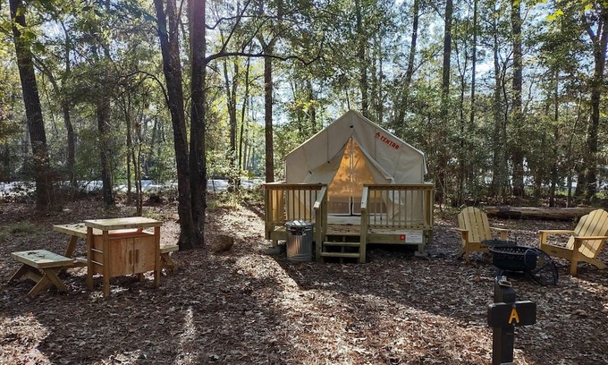 West Livingston RV Rental | Tentrr State Park Site - Texas Lake Livingston State Park - Site A - Single Camp
