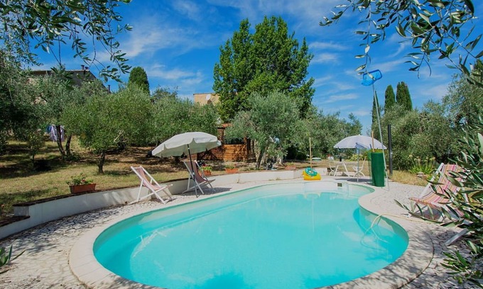 Lajatico Villa | Stunning private villa for 6 guests with WIFI, private pool, A/C, TV, patio and pets allowed