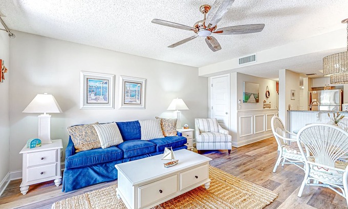 Surfcrest Village Condo | Recently updated resort condo with 2 pools, 2 balconies, ocean views, BBQ, & W/D
