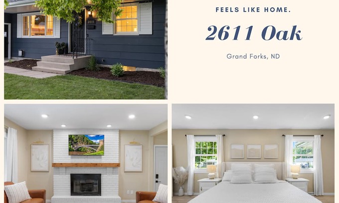 Grand Forks House | Oak Street Haven: Remodeled 3BR Near Grand Forks' Best Spots